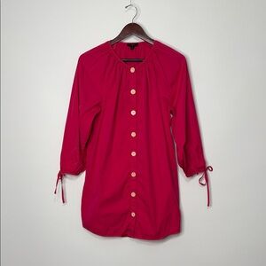 J. Crew Tie-sleeve button-front dress in cotton poplin Size Small